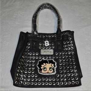 Betty BoopBlack Studded Tote Bag